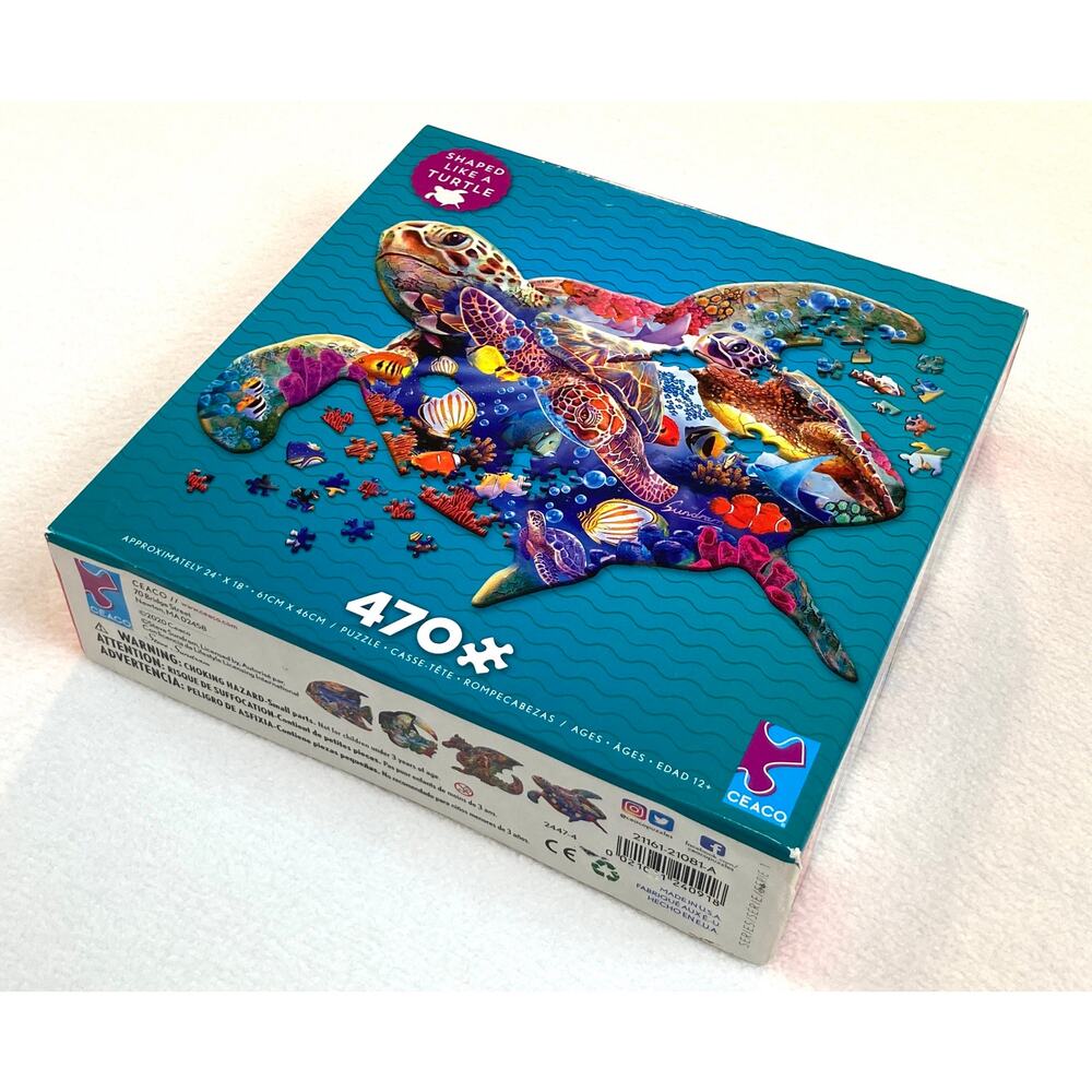 Puzzle Ceaco Turtle Shape New in Box 470 Pcs Ages 12+